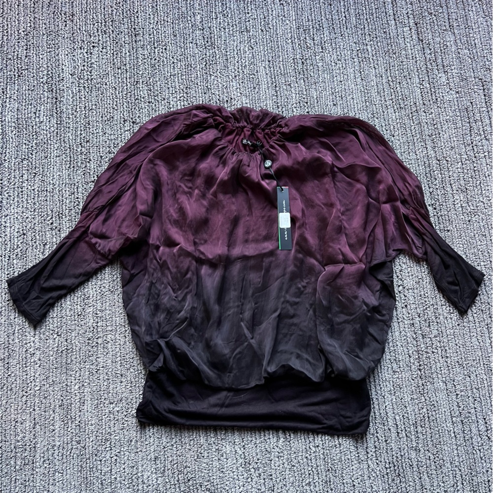 NEW Charlie B Purple Blouse Long Sleeve Dress Formal Shirt C4101 Size Medium $69